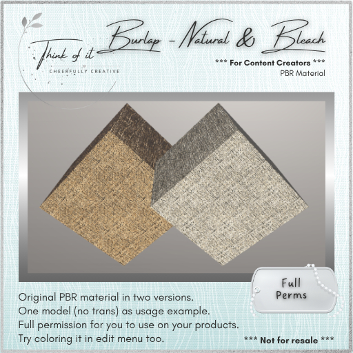 {ToI} Material - Burlap - Natural & Bleach - Full Perms