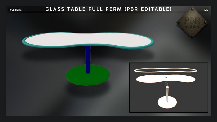 Glass Table Full Perm (PBR Editable)