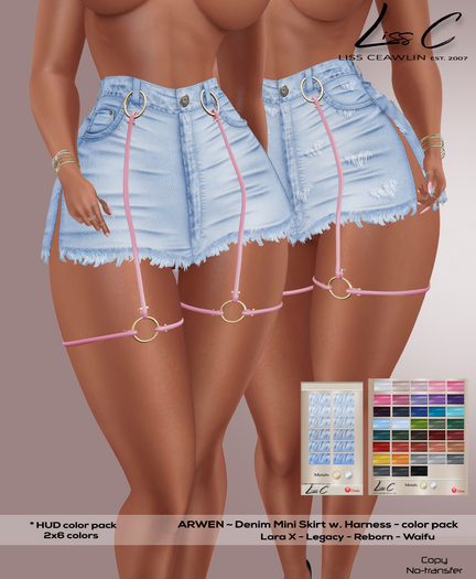 .:LC:. Arwen Denim Mini Skirt with Harness [add] #light blue