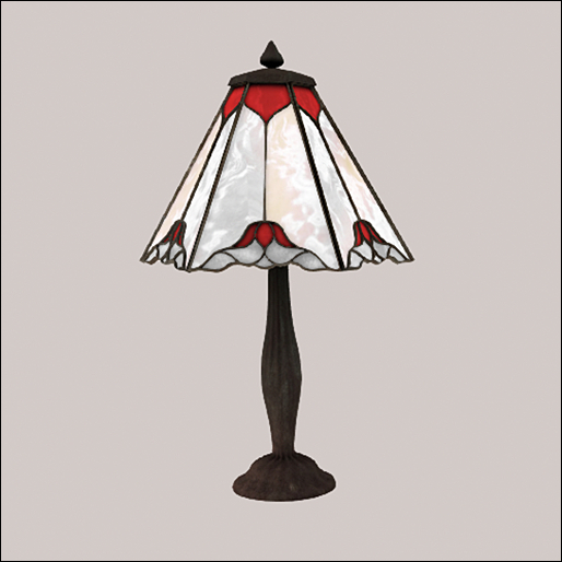 [ free bird ] Stained Glass Lamp - Red Tulips