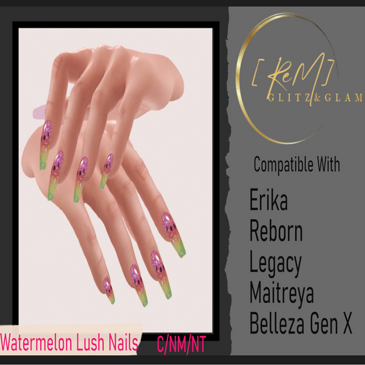 [ReM]  Watermelon Lush Nails
