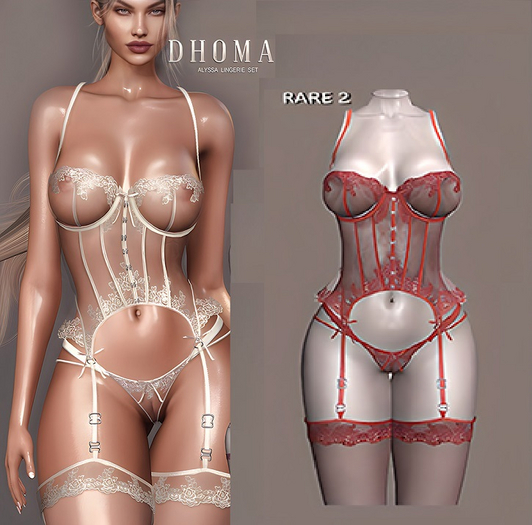 2. Dhoma - Alyssa Lingerie Set M. Lara Red RARE MAITREYA