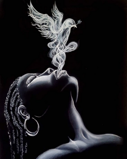 Dove In Smoke Wall Art