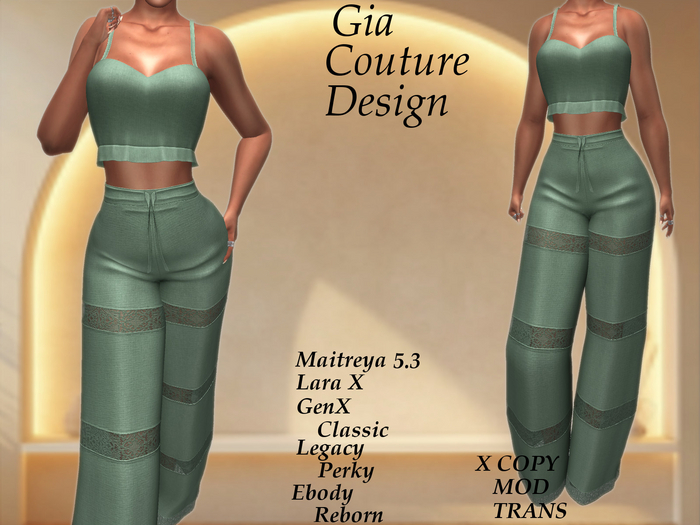 "GCD" Liesel Pant Outfit Green