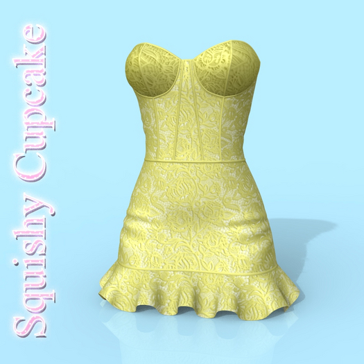 Yellow Wave Dress Peach