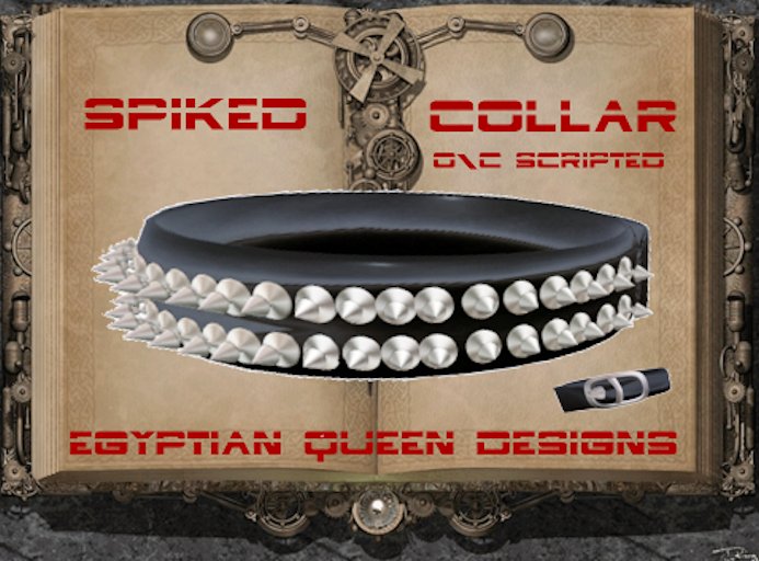 E.Q.D. SPIKED  COLLAR O/C SCRIPTED