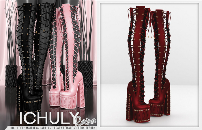 ICHULY. Raina : Boots - Deepred