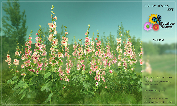 8f8 - Meadow Haven - Hollyhocks Set - WARM 