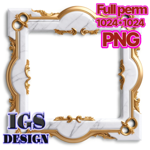 Royal White Marble Frame Texture, PNG, FULL PERM 