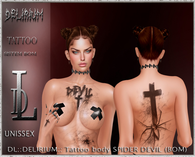 DL::DELIRIUM:: Tattoo body SPIDER DEVIL (BOM)