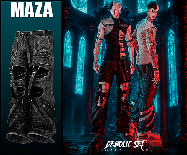 MAZA - Debolic Ripped Jeans - GREY