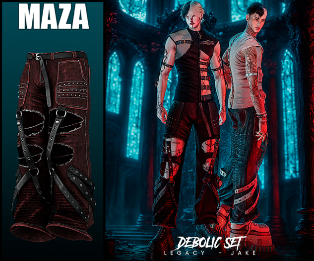 MAZA - Debolic Ripped Jeans - WINE