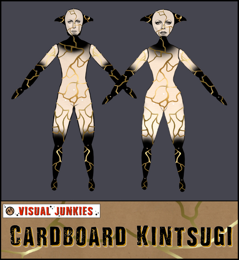 Cardboard Kintsugi outfit for Cardy & Cardo
