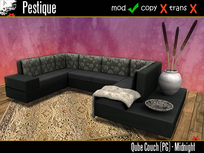 Qube Corner Couch  - Midnight