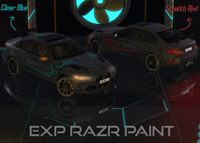 X3 Stratos Paint / Liveries - Razr (Clear Blue & Stealth Red)