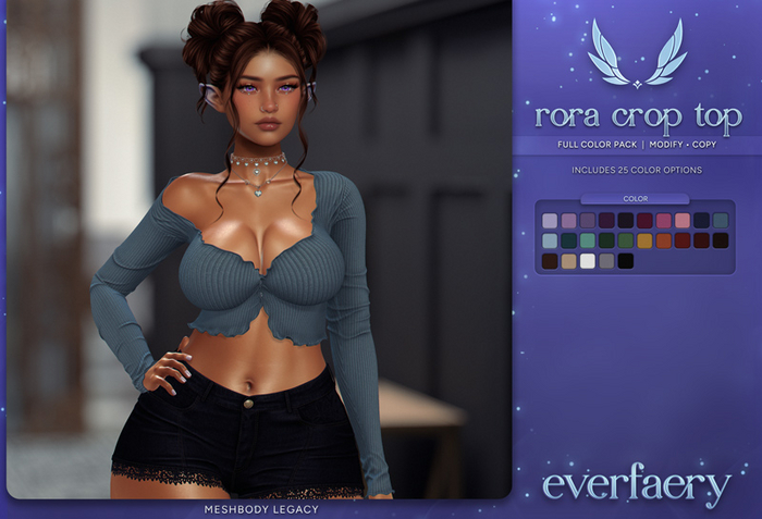 everfaery - Rora Crop Top: Legacy