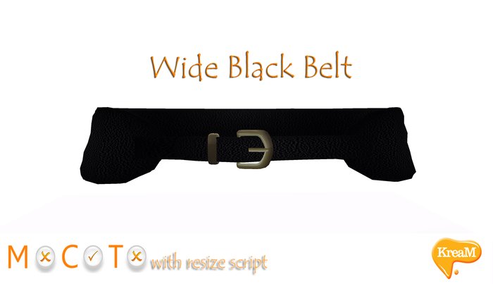 *Kream* Black Wide Belt