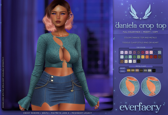everfaery - Daniela Crop Top: All Sizes
