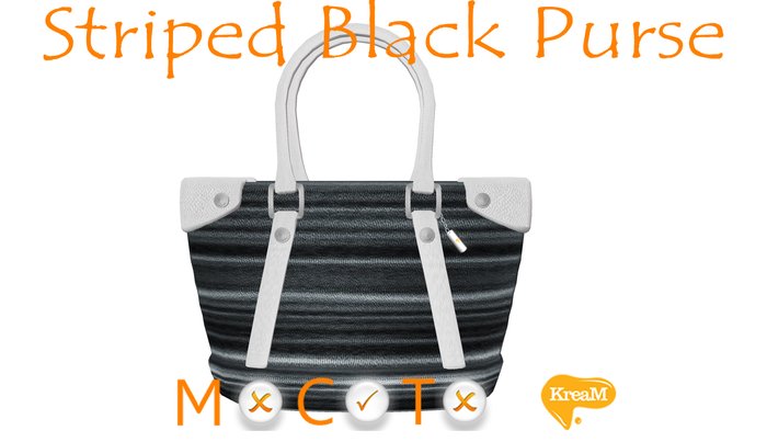 *KreaM* Striped Black Purse