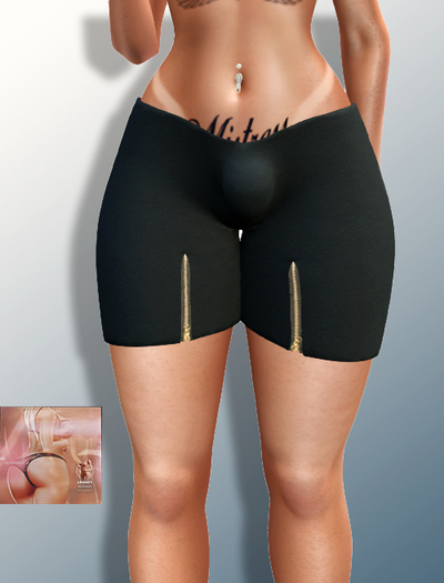 RuthLess Bulge Zip Shorts Black Legacy Female