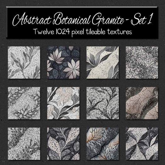 *Wallflowers* Abstract Botanical Granite - Set 1