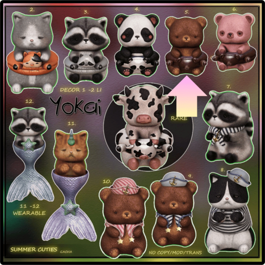 5.YOKAI - Summer Cuties - Swimming  Choco Teddy