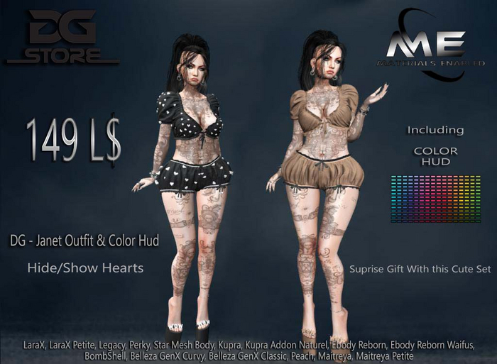 DG - Janet Outfit & Color Hud - DEMO - DEMO