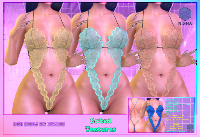 Nisha - Della lingerie lace baked textures DEMO