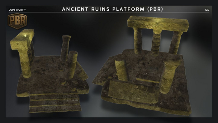 Ancient Ruins Platform, Copy/Modify (PBR Textured)