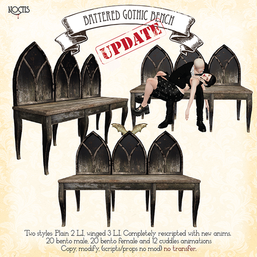 [noctis] Battered Gothic bench ADD ME to unpack