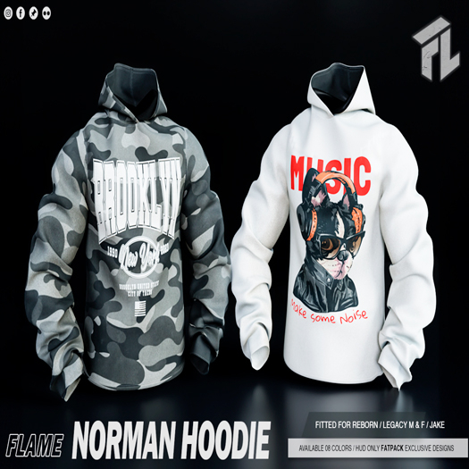 Flame Norman Hoodie  FATPACK