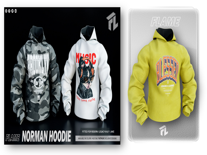 Flame Norman Hoodie Yellow