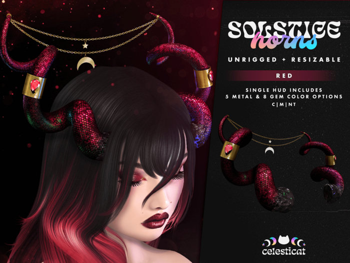 [Celesticat] Solstice Horns - Red
