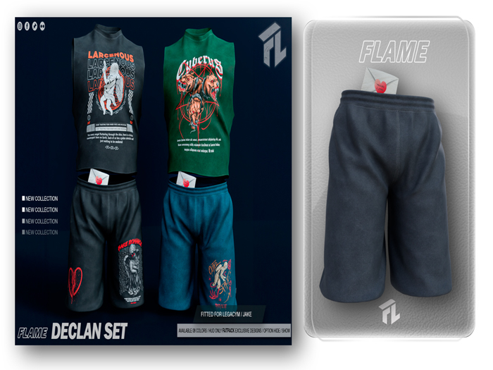 Flame Declan Short Gray