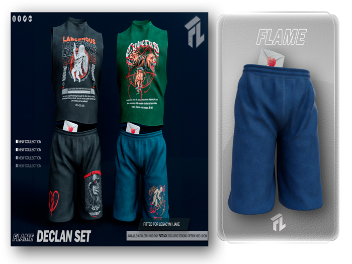 Flame Declan Short Blue