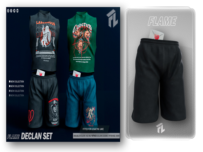 Flame Declan Short Black