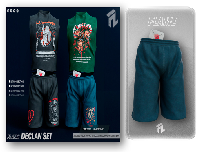 Flame Declan Short Aqua