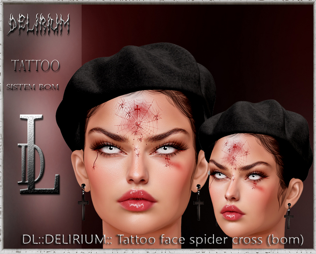 DL::DELIRIUM:: Tattoo face Spider Cross (bom)