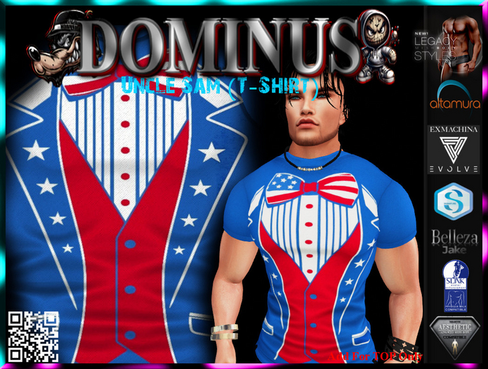 Second Life Marketplace - ~DOMINUS~Uncle Sam (T-Shirt) July 4th T (ADD)