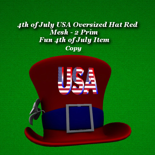 4th of July USA Oversized Hat Red1