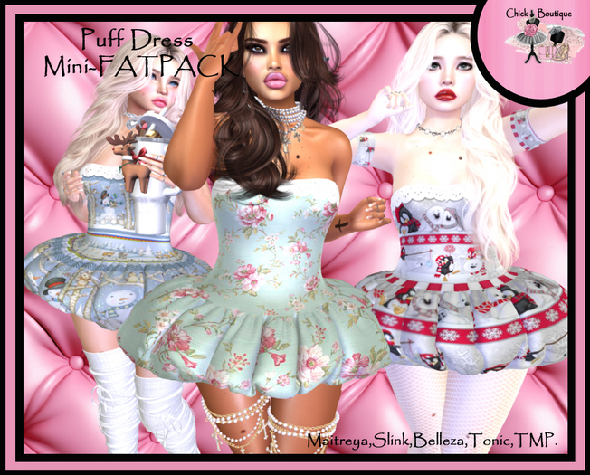 Chick Boutique Puff Dress Mini FATPACK unpacker hud (ADD ME)