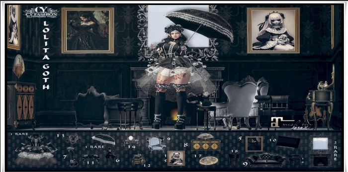 02-[C.YFashion]*LOLITA GOTH*Antique Victorian Fireplace RARE