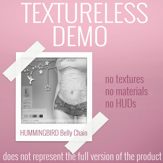 TEXTURELESS DEMO *AvaWay* HUMMINGBIRD Belly Chain