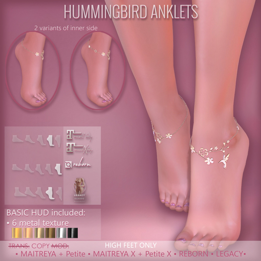 *AvaWay* HUMMINGBIRD Anklets