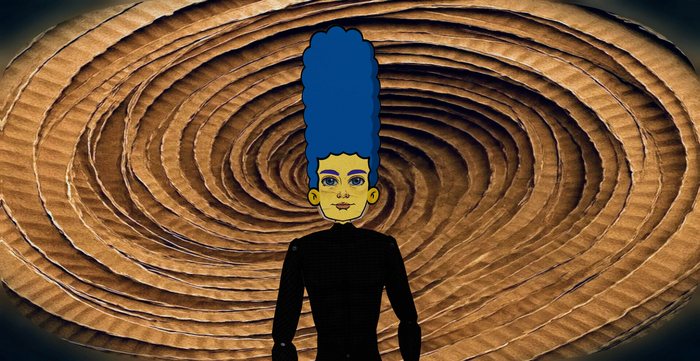 Cardboard Marge Hair