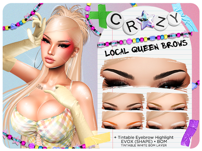 ! CRAZY ! Local Queen Brows + Highlight for EVOX