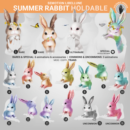 SEmotion Libellune Summer Rabbit Holdable COMMON 13