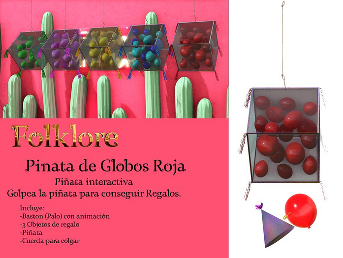 Folklore: Pinata de Globos Roja