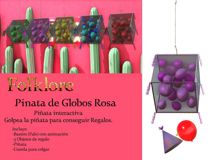 Folklore: Pinata de Globos Rosa