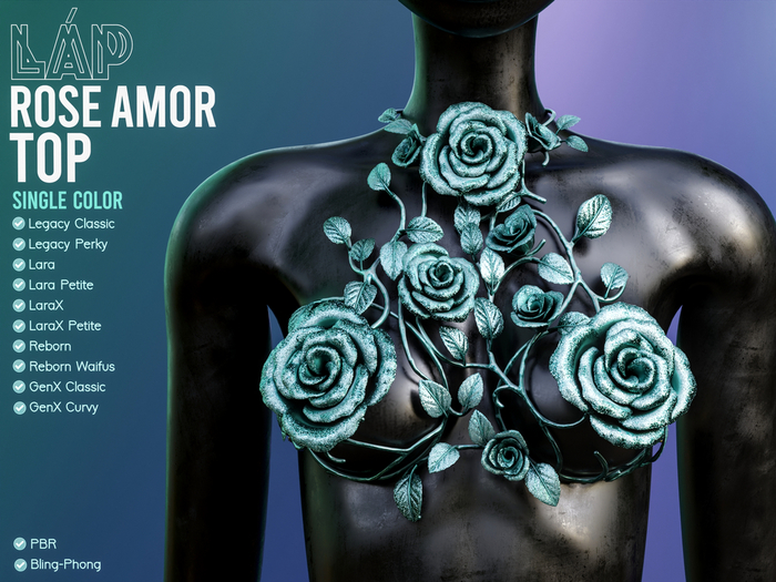Rose Armor Top by LAP (Turquoise)